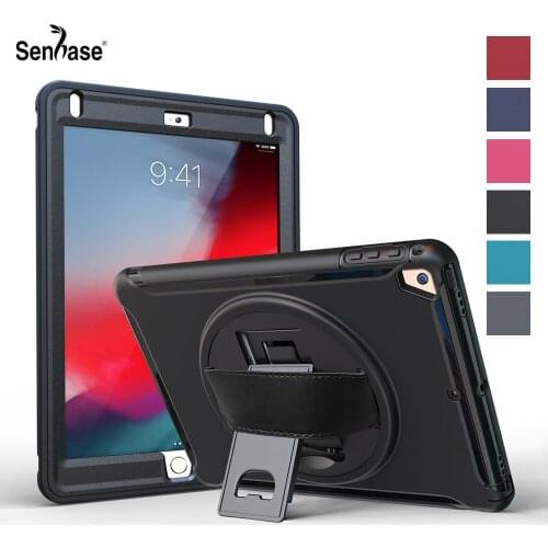 Kids Shockproof PC + TPU Combo Hand Strap Stand Full body Cover For Apple iPad 9.7 2018 2017 Air 2 5 6 Pro 9.7 Tablet Case