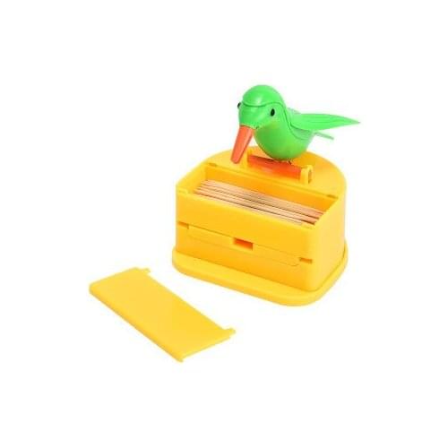 Toothpick Dispenser Box Cute Hummingbird Gag Gift Cleaning Teeth Automatic Bird Toothpick Dispenser Box Table Decoration