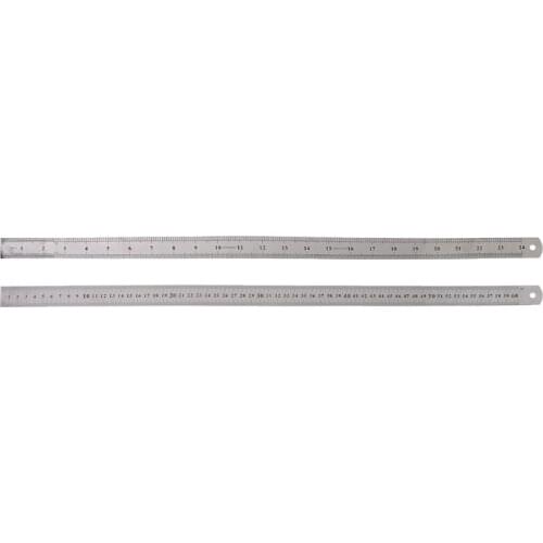 Stainless Steel Double Side Measuring Straight Edge Ruler 60cm Silver