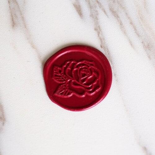 Rose Wax Seal Stamp, wedding stamp, creative wood handle stamp, flower invitation seals,Scrapbooking stamp