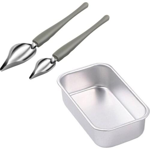 Culinary Drawing Decorating Spoon Set with ​Kitchen Non Stick Loaf Pan Banana Bread Baking Bakeware Cookware Tray