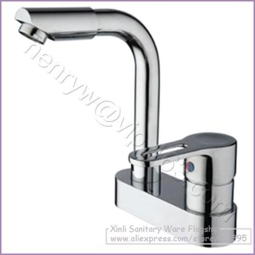 L16609 - Luxury Deck Mounted Chrome Color Brass Material High Quality and Economy Basin Mixer