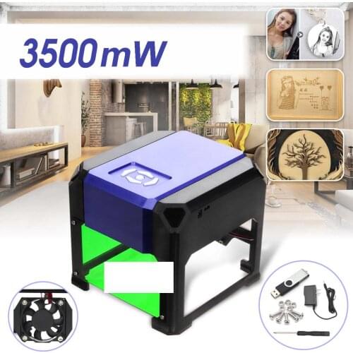 3500 mW CNC Laser Engraver DIY Logo Mark Printer Laser Engraving Carving Machine for Home Use 80x80mm Engraving Range