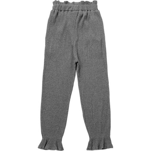 Fashion Girls Leggings Cotton Long Pants Trousers for Kids Solid Color Ruffles Kids Clothes