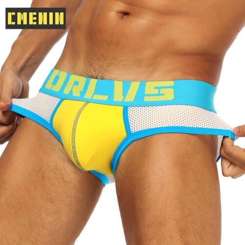CMENIN ORLVS Breathable Ice Silk Sexy Underwear Men Jockstrap Briefs New Men Underpants Male Panties Print Mens Innerwear OR155