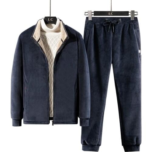 Men Winter Fleece Sets Mens Fashion Thick Hoodies+Pants Suit Man Sweatshirt Sportswear Tracksuits Male Sweatsuits Plus size 8XL