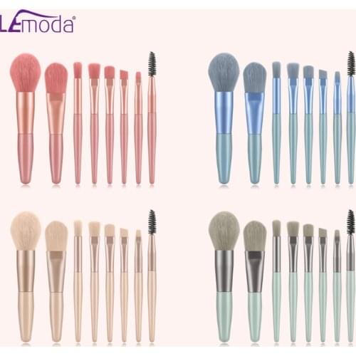 Lemoda Makeup Brushes Set Mini Style 8Pcs Eyeshadow Powder Foundation Eyebrow Brushes Face Eye Makeup Brushes Kit
