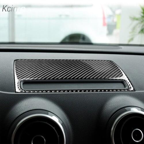 For Audi A3 S3 2014-2019 Accessories Carbon Fiber Car Dashboard Console Navigation Screen Cover Stickers Interior Trim