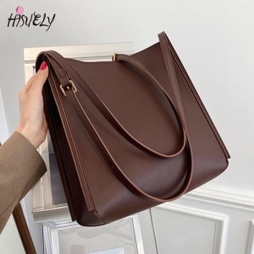 2021 New Fashion Brown Women Pu Leather Handbag Tote Ladies Casual Bag Shoulder Bag Bolsa Large Capacity Female Message Bag