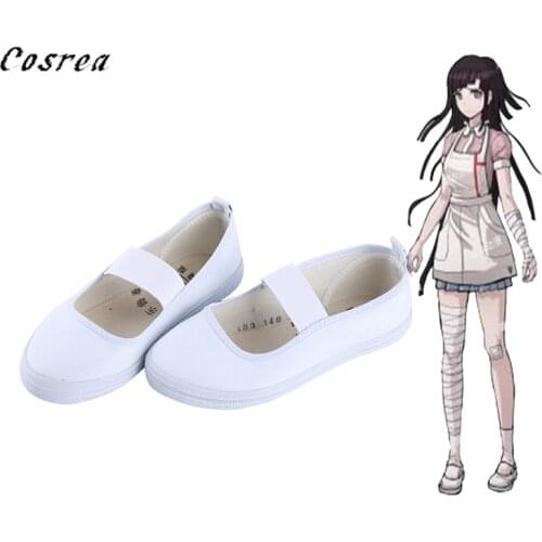 Anime Dangan Ronpa 2 Mikan Tsumiki Shoes Cosplay Sayori Student Canvas White Shoes Nene Yashi Shoes Girls Canvas Dancing Shoes
