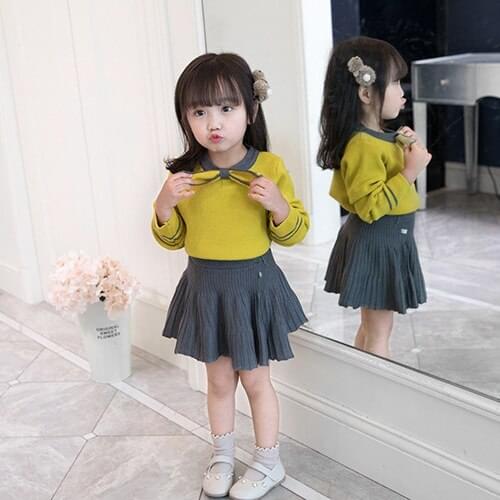 Girls Clothes Autumn 2019 New Suit Korean Version Autumn Winter Children Sweater Two Sets Tide Clothes Kids Dresses For Girls