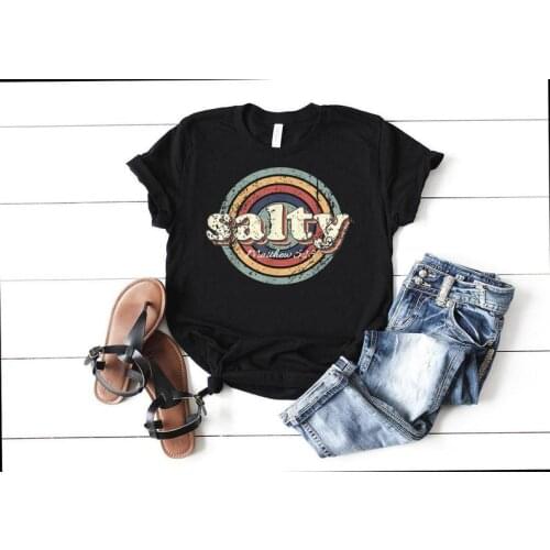 Salty For Christian Women Bible Verse Gift IdeaAnd Light T-Shirt y2k Christian cotton Letter Graphic O neck Ladies Drop shipping