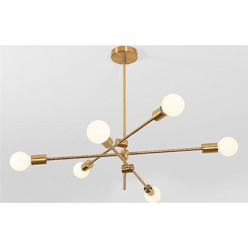 Modern Gold Branch Pendant Light E27 2 4 6 Heads Italian LED Hanging Pendant Lamp for Dining Room Kitchen Lustre Lighting E100