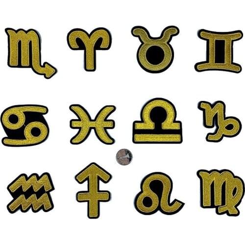 Constellation Embroidery Cloth Patches Occident Astrology Appliques Cartoon Children Clothing Accessories Bag Diy Back Rubber