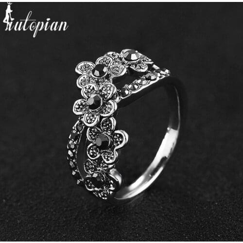 Iutopian Brand Vintage Retro Plum flower Ring Anels For Women Antique Top Quality Gift Girl Friend #RB02969