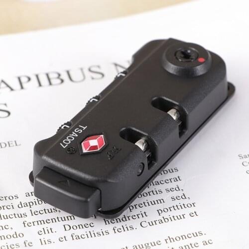 Customs Lock TSA007 Authentication Password Lock Fixed Safety Lock Zipper Bags Lock Black