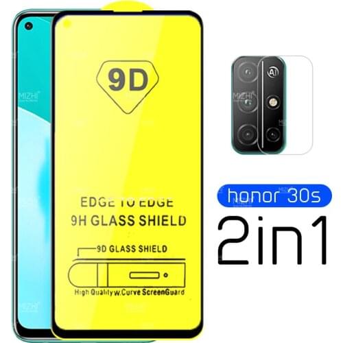 2-in-1 9d full gule tempered glass for huawei honor 30s screen protector for huawei honor 30s honor30s tremp glasses film