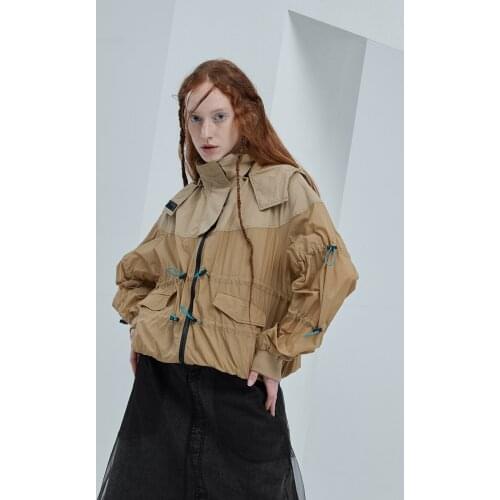 IRINACH242 FALL WINTER 2020 COLLECTION short oversize hooded thin light jacket women