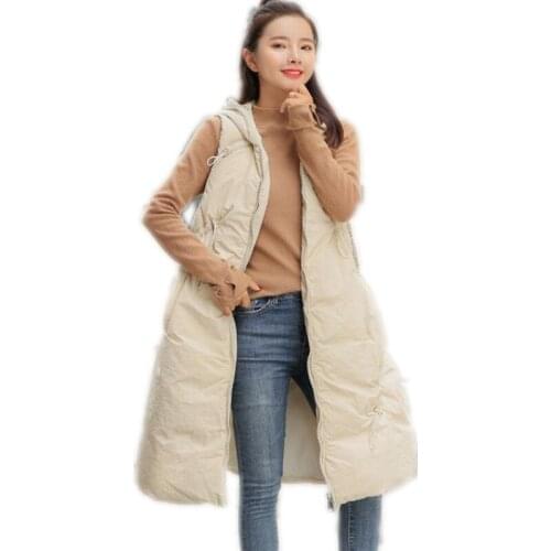 Women Winter Vest 2018 New Design Down Cotton A-Line Waistcoat Female Hooded Loose Thicken Warm Vest Female High Quality Q928