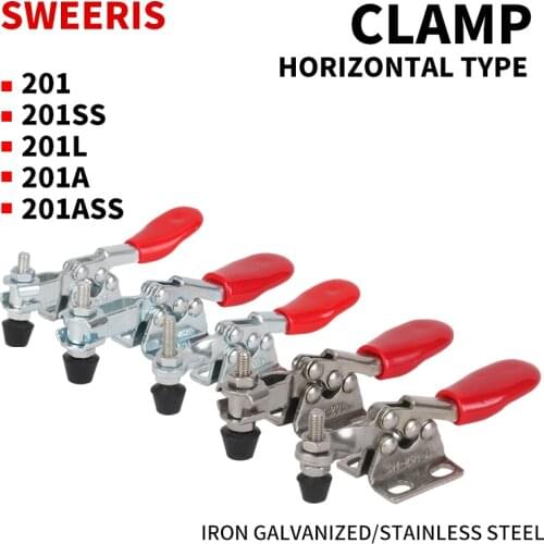 1 pcs Holding Capacity 27KG 201/201L/201A Iron Galvanized/Stainless Steel Clamp Push Pull Clamp Horizontal Type For Hand Tool