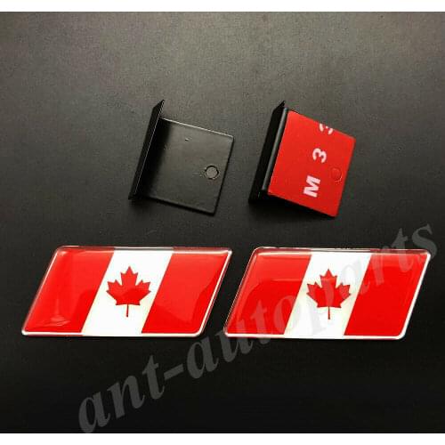 2pcs Canada Canadian Flag Car Front Grille Grill Emblem Badge Decals Sticker
