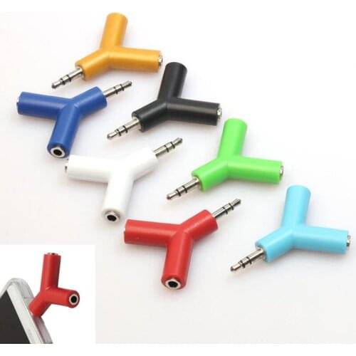 2019 3.5 mm Stereo Audio Y-Splitter 2 Female to 1 Male Cable Adapter for Mobile phone Earphone PC Laptop Computer