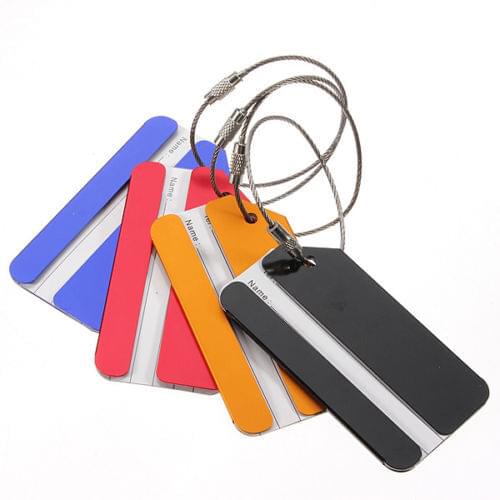 4pcs/pack Aluminium Metal Travel Luggage Baggage Suitcase Address Tags Label Holder Luggage Tags Name