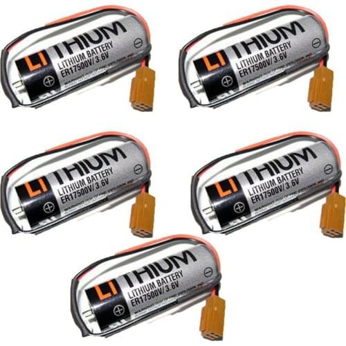 5Pack Replacement Battery For TOSHIBA ER17500V 3.6V 2000mAh PLC Battery With Plug