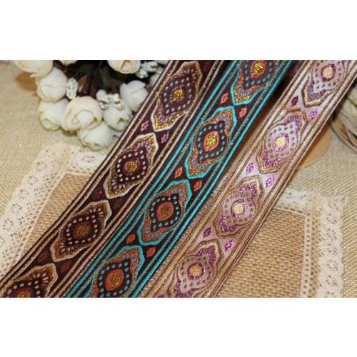 5yards/lot wide 3cm Woven Jacquard Ribbon classical totem design curtain and clothing accessory LS-1232