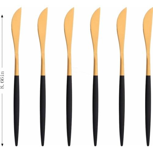 6Pcs Matte Flatware Tableware Dinner Knives Cutlery Set Dinnerware Wedding Party Kitchen Dinner Knives Dinner Set Dropshipping