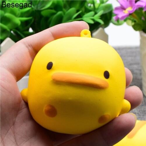 Besegad Big Soft Cute Kawaii Jumbo Squishy Duck Animals Squishi Squeeze Super Slow Rising Toy for Relieves Stress Antistress