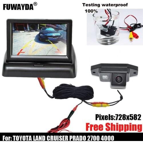 Free shipping!! SONY CCD Chip Car Rear View Reverse Mirror Image With Guide Line CAMERA for TOYOTA LAND CRUISER PRADO 2700 4000
