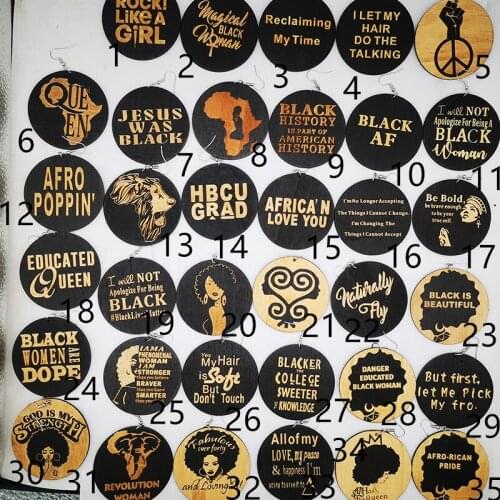 Free shipping!!Newest engraved Wooden Earrings can mixed designs