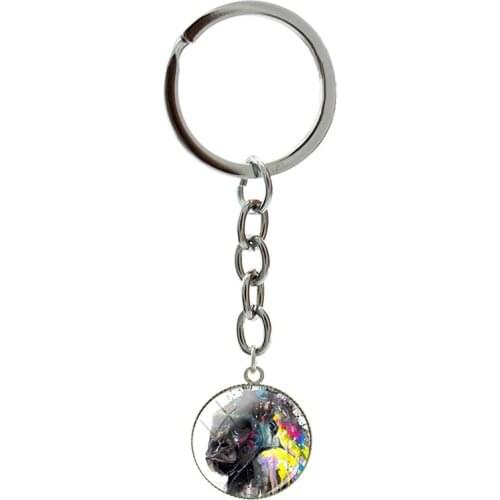 Black Chimpanzee Pendants Key Chains For Men Car Decorate Vintage Painting Animal Keyholders Metal Jewelrys Hot Wholesale