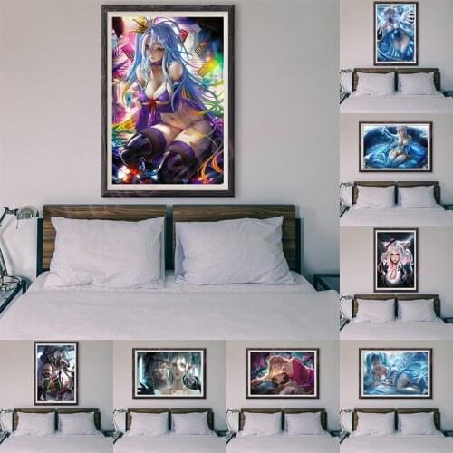 CH32 Anime Girl Cute Sexy Comic Shiro Queen Mercy Custom Silk Poster Home Deco Wall Art Christmas Gift