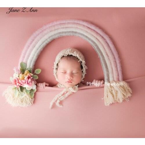 Jane Z Ann Good Dream Rainbow Candy Color Hand-Woven Newborn Baby studio Shooting Accessories crative photography props