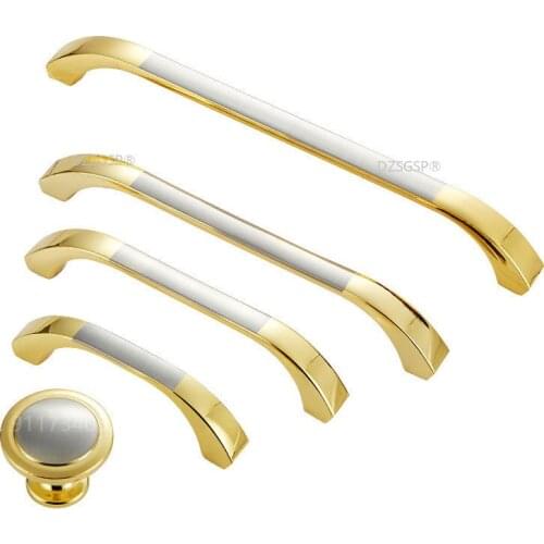 American Style Cupboard Kitchen Hardwares Drawer Cabinet Knobs Wardrobe Dresser Pulls Arc Silver Black Gold Zinc Alloy
