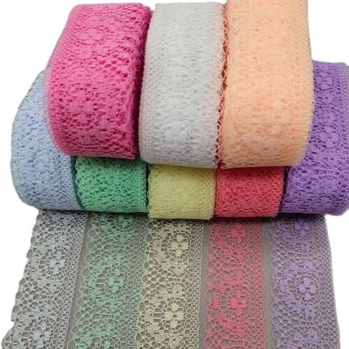 Hot 10 Yards High Quality White Lace Ribbon Tape 40MM Lace Trim DIY Embroidered For Sewing Decoration African Lace Fabric Ribbon