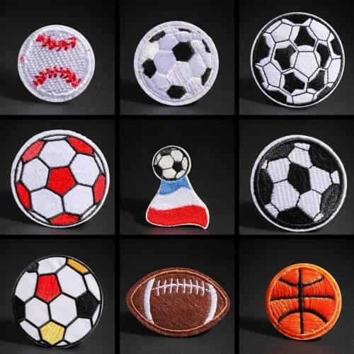 Fine Sport Baseball Basketball Patches for Clothes Decor 3D Diy Embroidered Football Rugby Ball Appliques Kid Clothing Badges