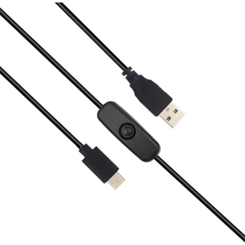 5V 3A Power Adapter Cable for Raspberry Pi 4 USB to Type-C Power Supply Cord with ON Off Button Accessories