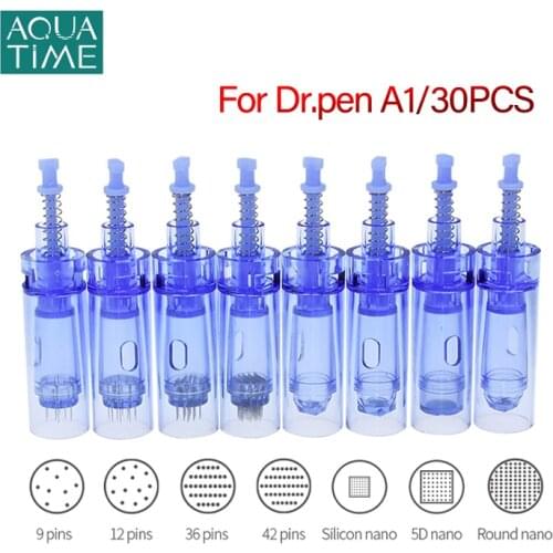30pcs Dr Pen A1 Needle Cartridge Bayonet Slot Professional Microneedling Pen Microneedle 9 12 24 36 42 Pin Drag Nano Tattoo Tip