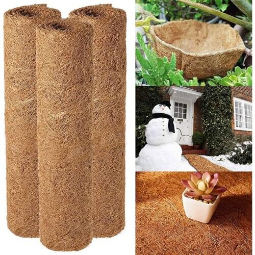 Coconut Palm Mat 30x100cm Natural Fiber Coco Liner Sheet Basket Liners Flowerpot Cut Freely For Garden Snow Ground Weed Cover