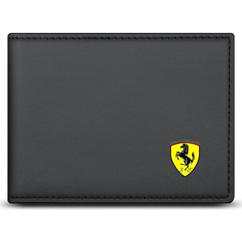 High-quality men women leather credit card holder for Ferrari logo car Driver License Bag auto accessories business card holder
