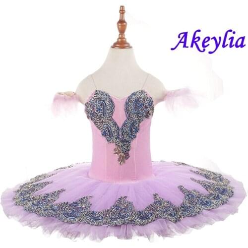Swan Lake Professional Ballet Tutu pink lilac for Women black blue Ballet Costumes Pancake Tutu peach gold yellow pancake 18081