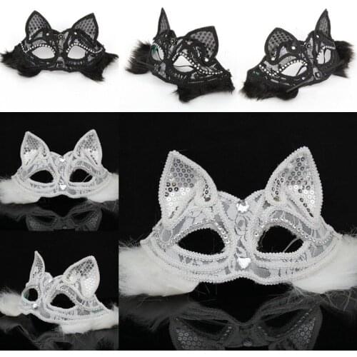 Halloween masquerade party mask .Christmas party half face fox lace mask .half face Princess mask .venice mask