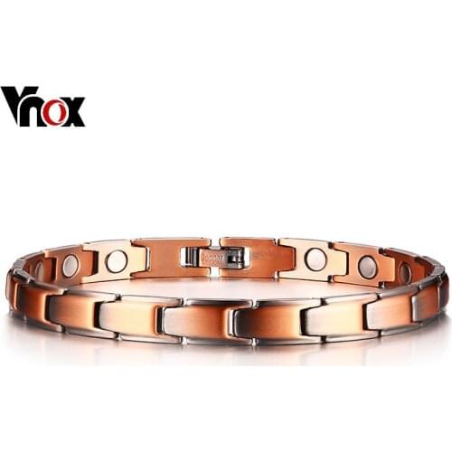 Vnox Copper Bracelets for Women Size Adjustable Bronze Color Arthritis Healing Pulsera Female Jewelry
