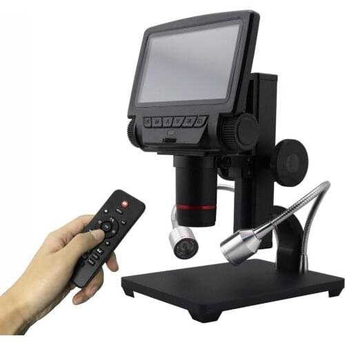 New High Resolutoin USB/HDMI/AV Microscope ADSM301 5 inch Built-in Display High Object Distance THT SMD Tool Measuring Software