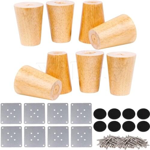 8PCS Wooden Color Furniture Replacement Leg 8x5.8x3.8cm Home Accessories