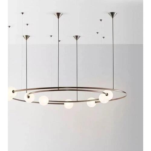 Planet Orbit Glass Ball LED Pendant Lamp Living Room Hanging Lights Restaurant Hotel Bedroom Deco Light