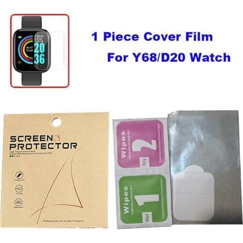 Wrist Watch Screen Film For D20 Y68 Smart Watch Protective Film Anti-Scratch Full Cover HD Screen Protector